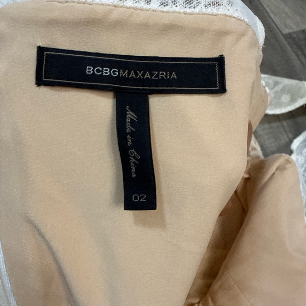 BCBGMaxAzria White and Cream Lace Midi Dress - Picture 7 of 8